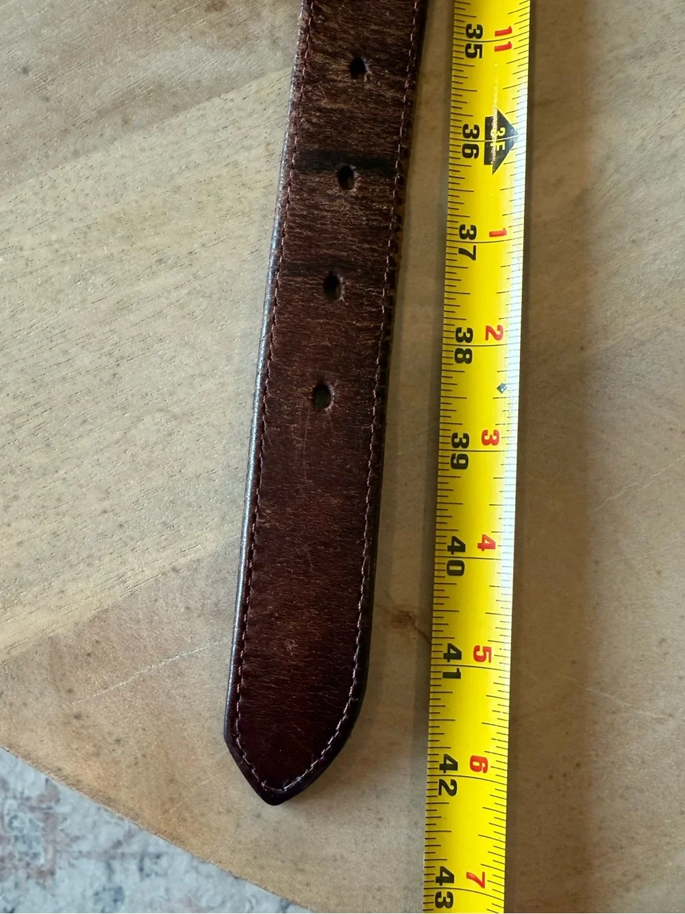 Vintage Western Unisex Tooled Brown Leather Belt with Silver Concho Accents